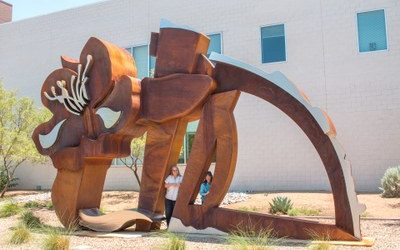 Karen Yank Monumental Sculpture Installation at CNM, Albuquerque, New Mexico