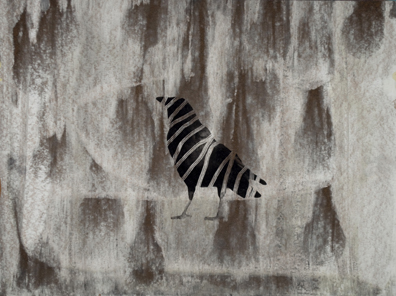 Holly Roberts - Crow Standing (with Stripes)
