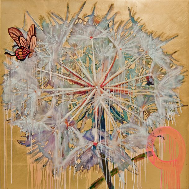 Hung Liu - Dandelion with Butterfly