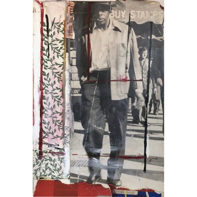 Mildred Howard - Unframed collage with man
