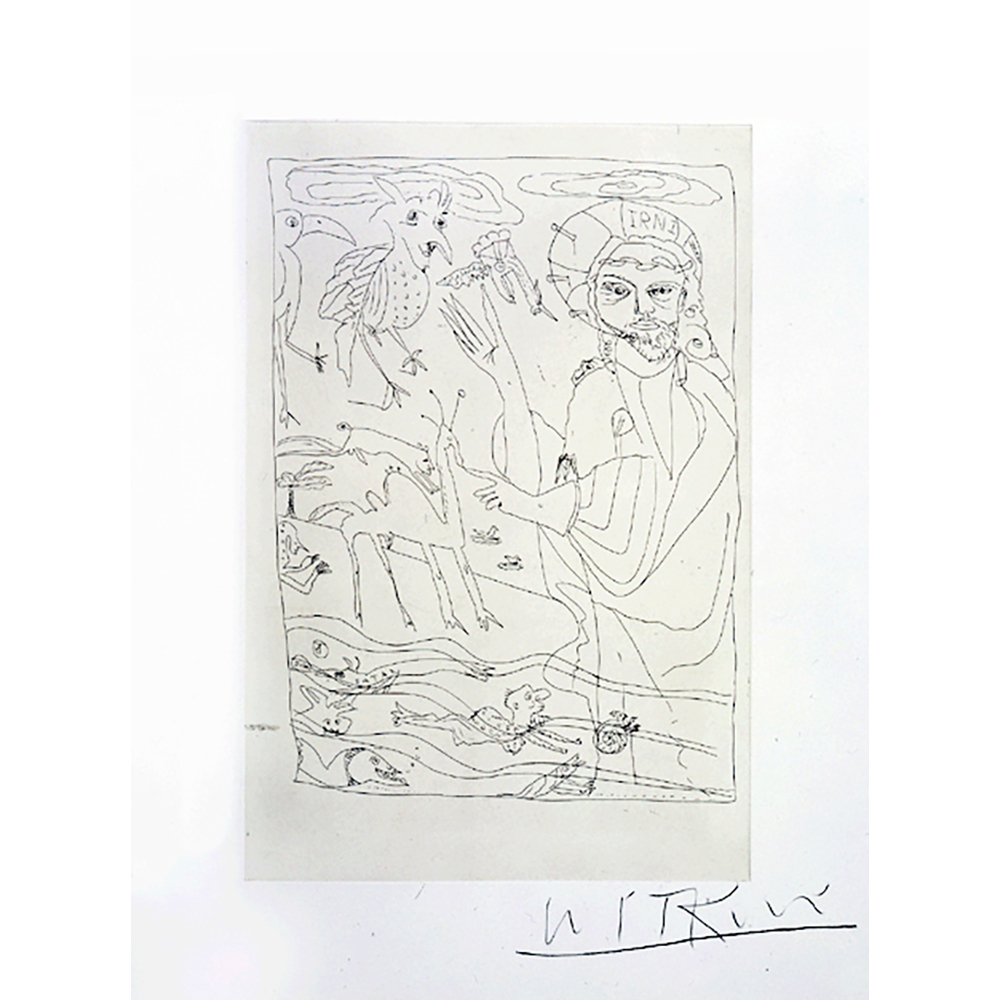 Joel-Peter Witkin - Christ Teaching Fish, Birds plate cancelled