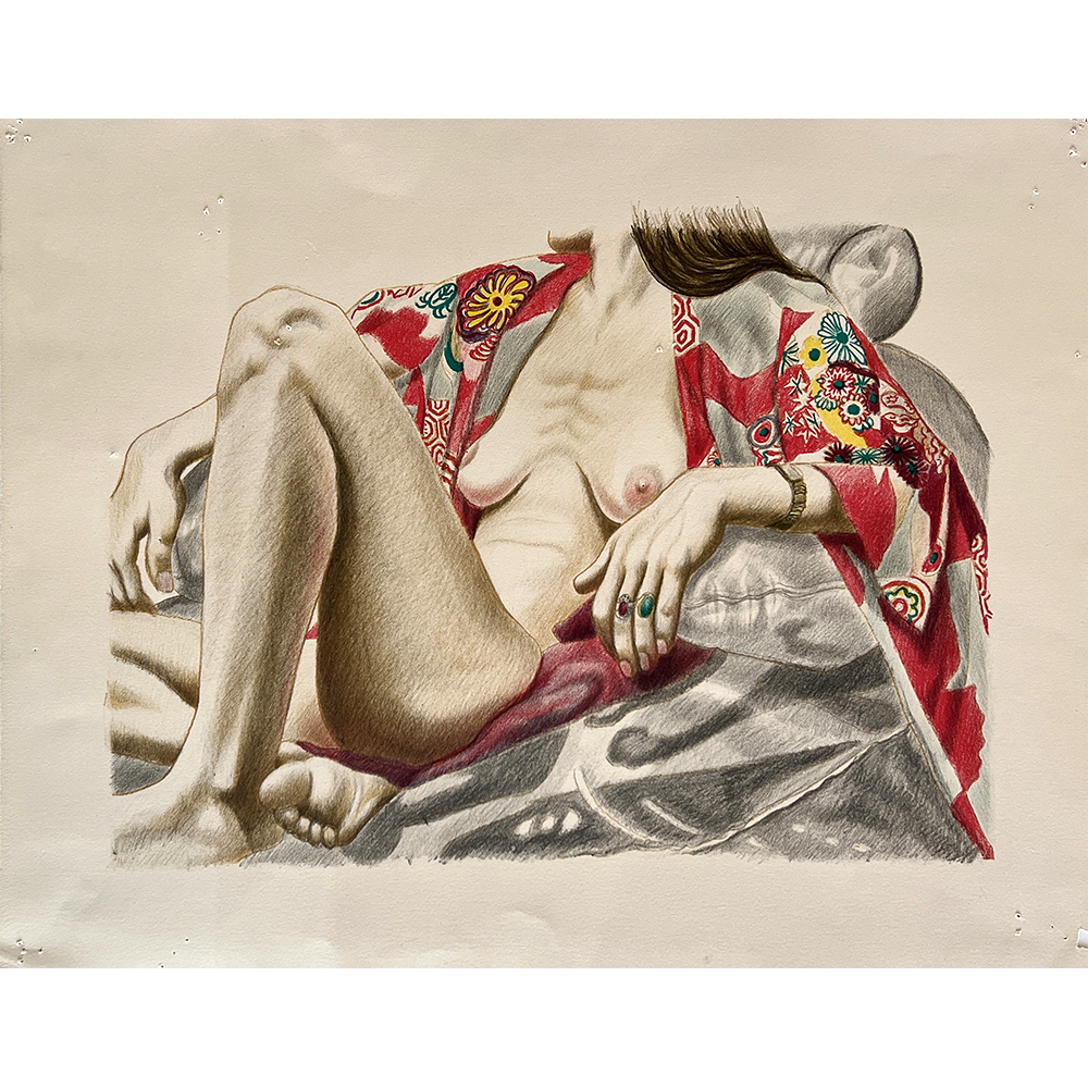 Philip Pearlstein - Model in Kimono on Plastic Chair