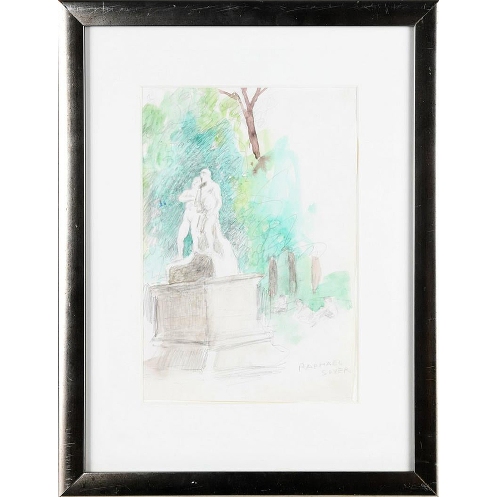 Raphael Soyer - Statue in the Park