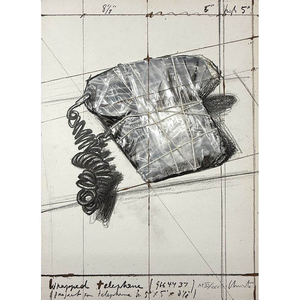 Christo and Jeanne-Claude - Wrapped Telephone, Project, from: 12 Years of Galeria Joan Prats