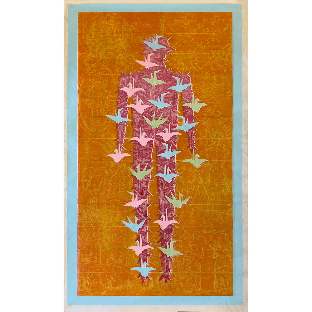 John  Buck - A Thousand Cranes (red, orange, blue)