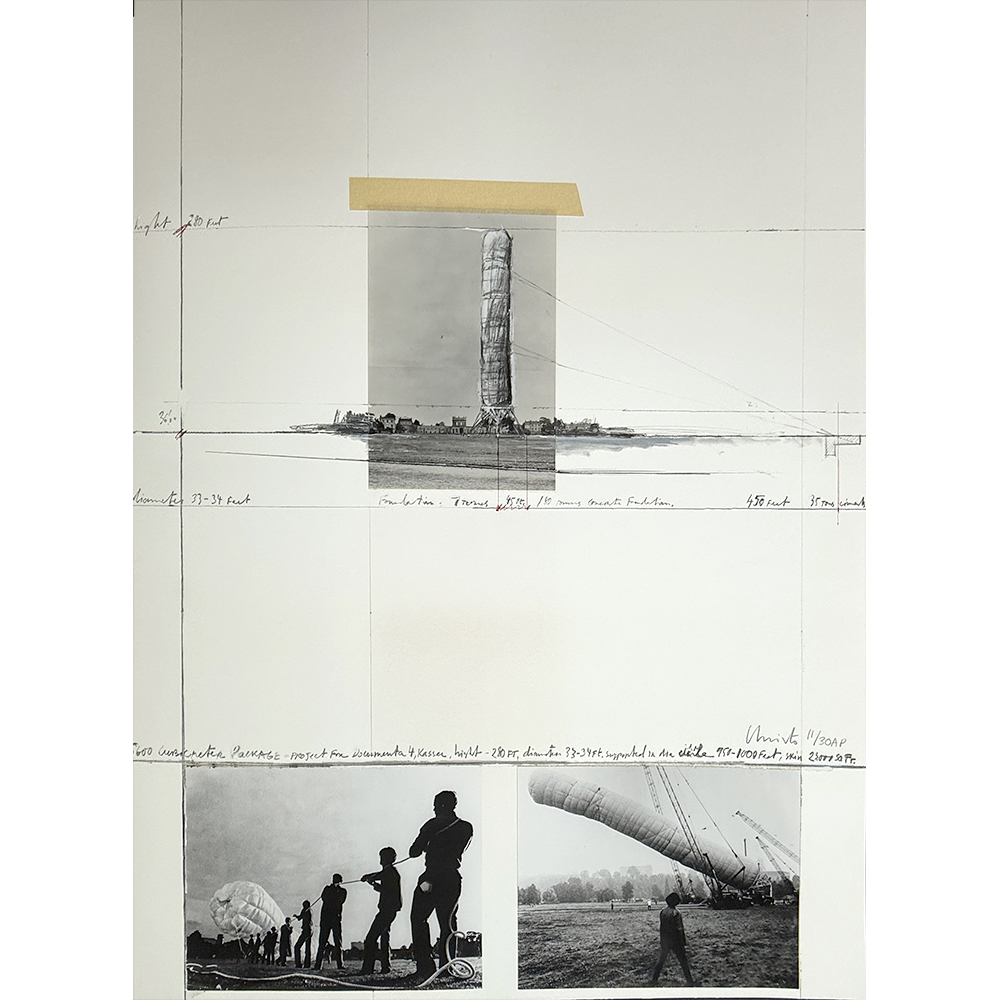 Christo and Jeanne-Claude - 5,600 Cubicmeter Package, Project for Documenta 4, Kassel, 1986 (From the portfolio For Joseph Beuys)