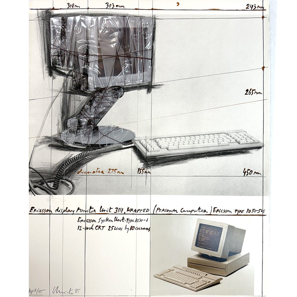 Christo and Jeanne-Claude - Ericsson Display Monitor Unit 3111, Wrapped Project for Personal Computer