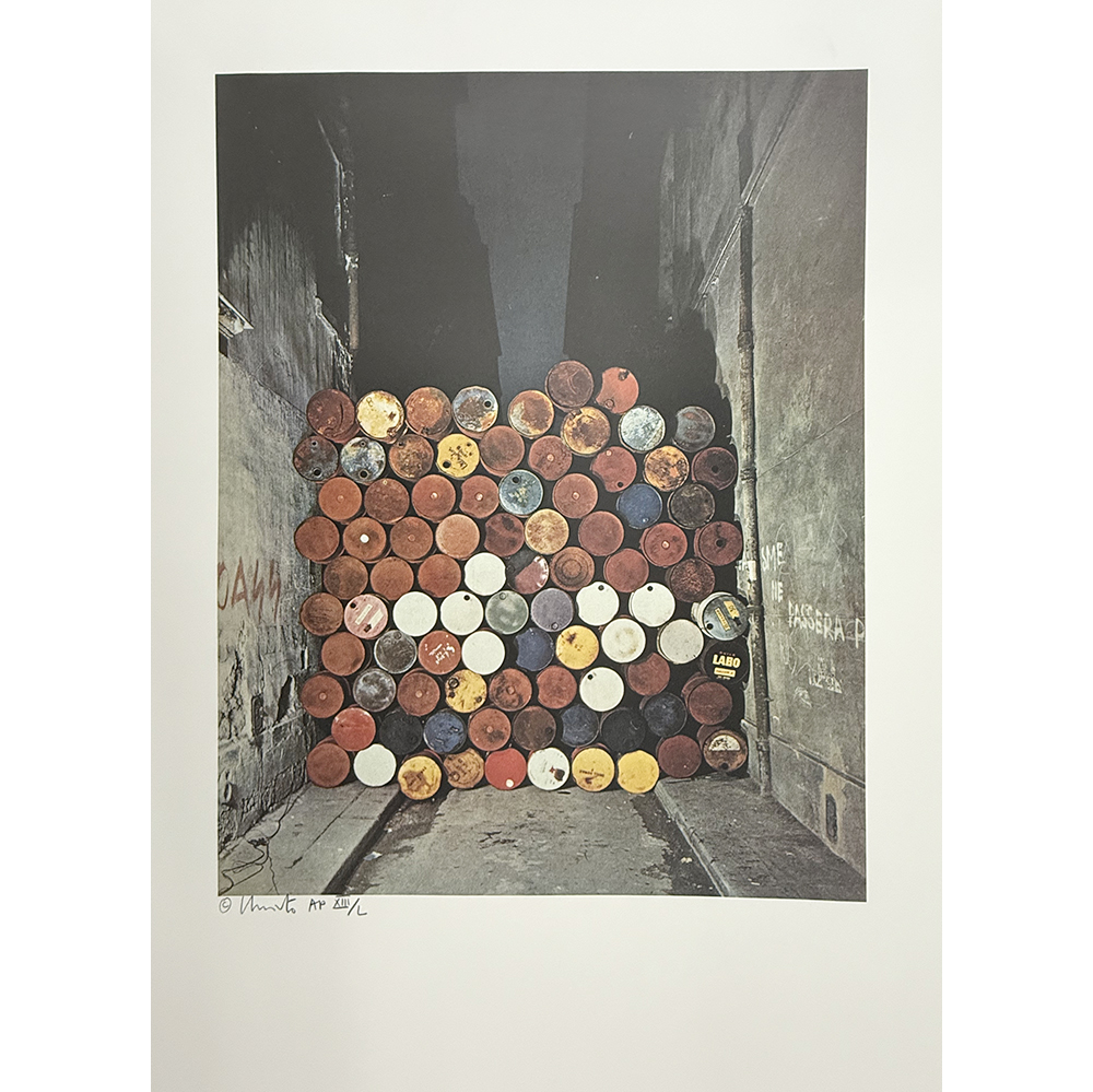 Christo and Jeanne-Claude - Wall of Oil Barrels - The Iron Curtain, Rue Visconti, Paris