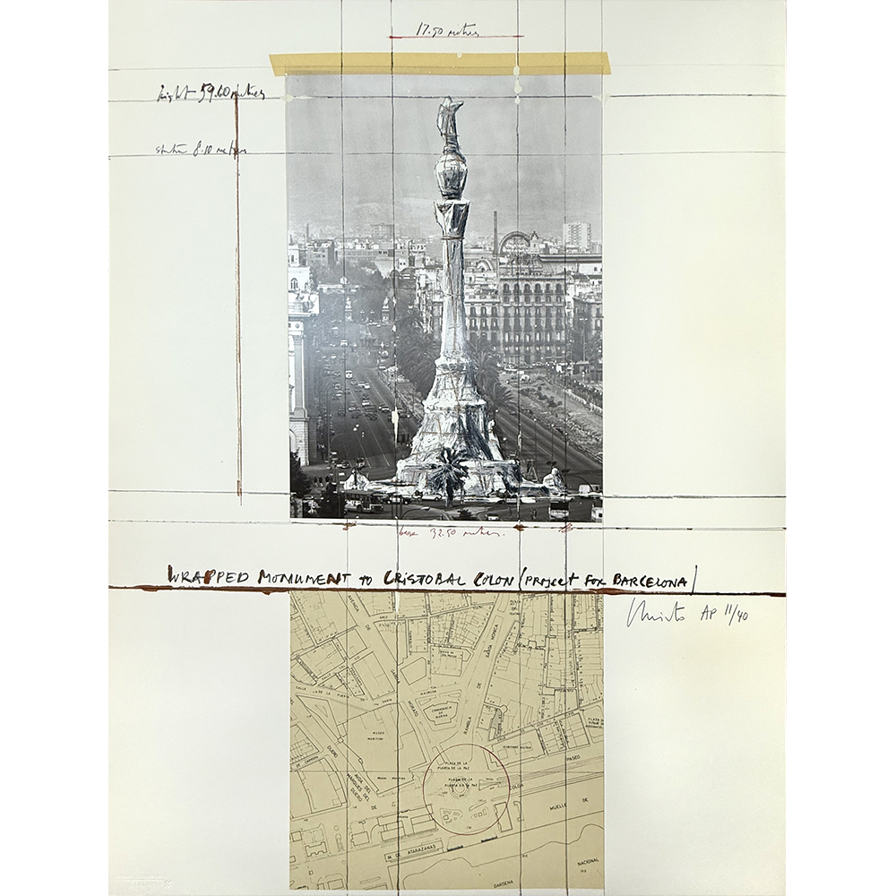 Christo and Jeanne-Claude - Wrapped Monument to Cristobal Colon, Project for Barcelona