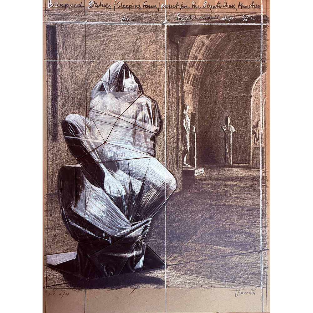 Christo and Jeanne-Claude - Wrapped Statues, Sleeping Faun, Project for the Glyptothek, Munich