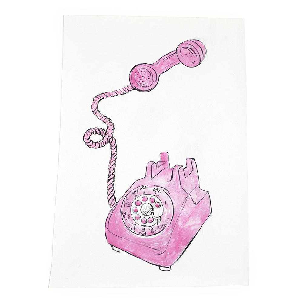 Swoon  - Painted Sketch Rotary Telephone