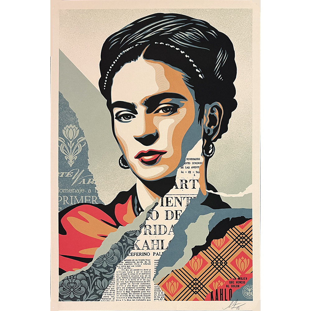 Shepard Fairey - The Woman Who Defeated Pain (Frida Kahlo)