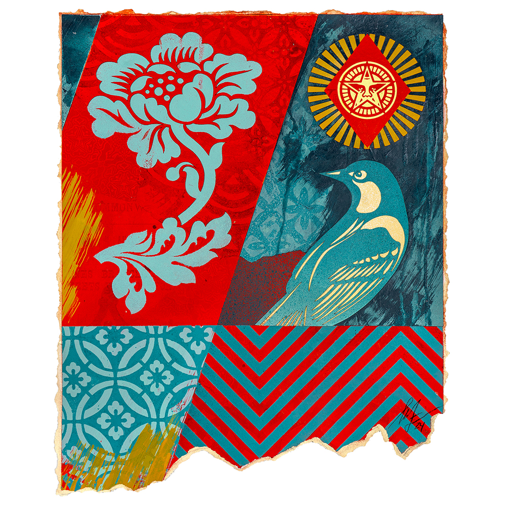 Shepard Fairey - Bird Study (Blue)