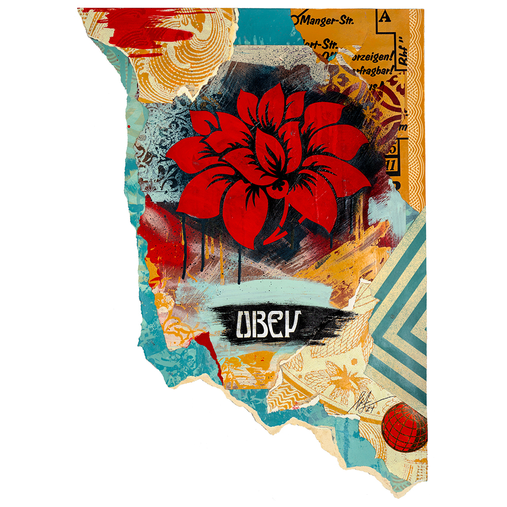 Shepard Fairey - Flower with Globe, 2024