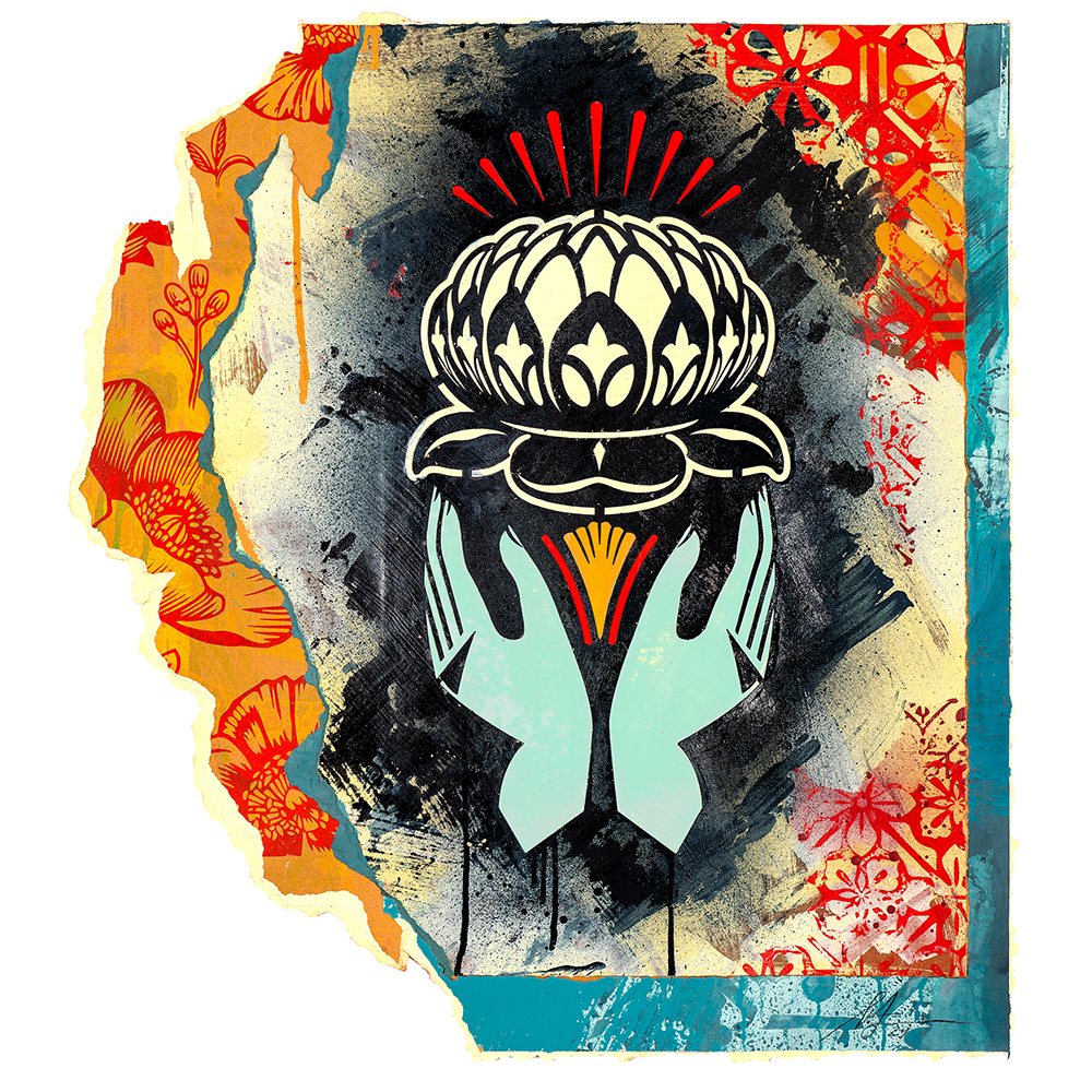 Shepard Fairey - Lotus Hands (Large)