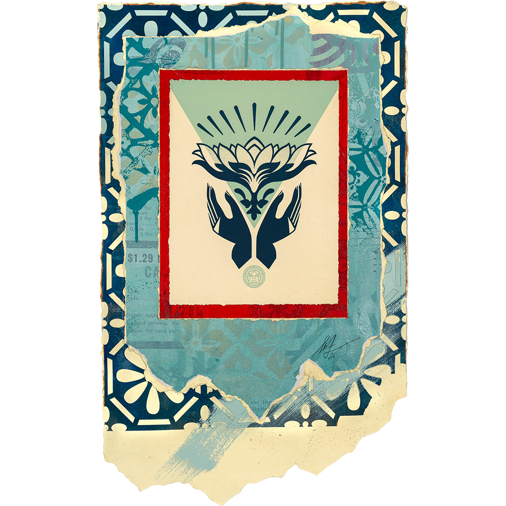 Shepard Fairey - Lotus Hands Medicine