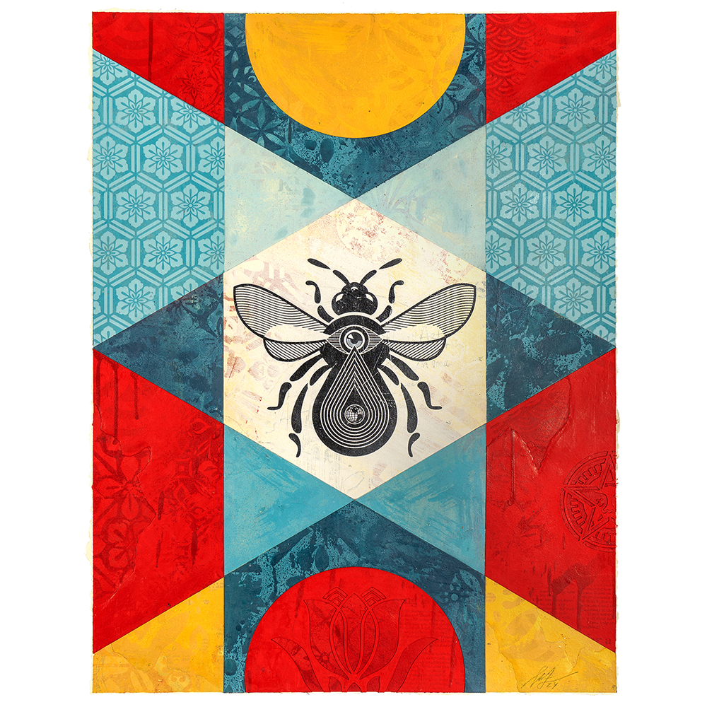 Shepard Fairey - Bee Geometric Study, Version 1