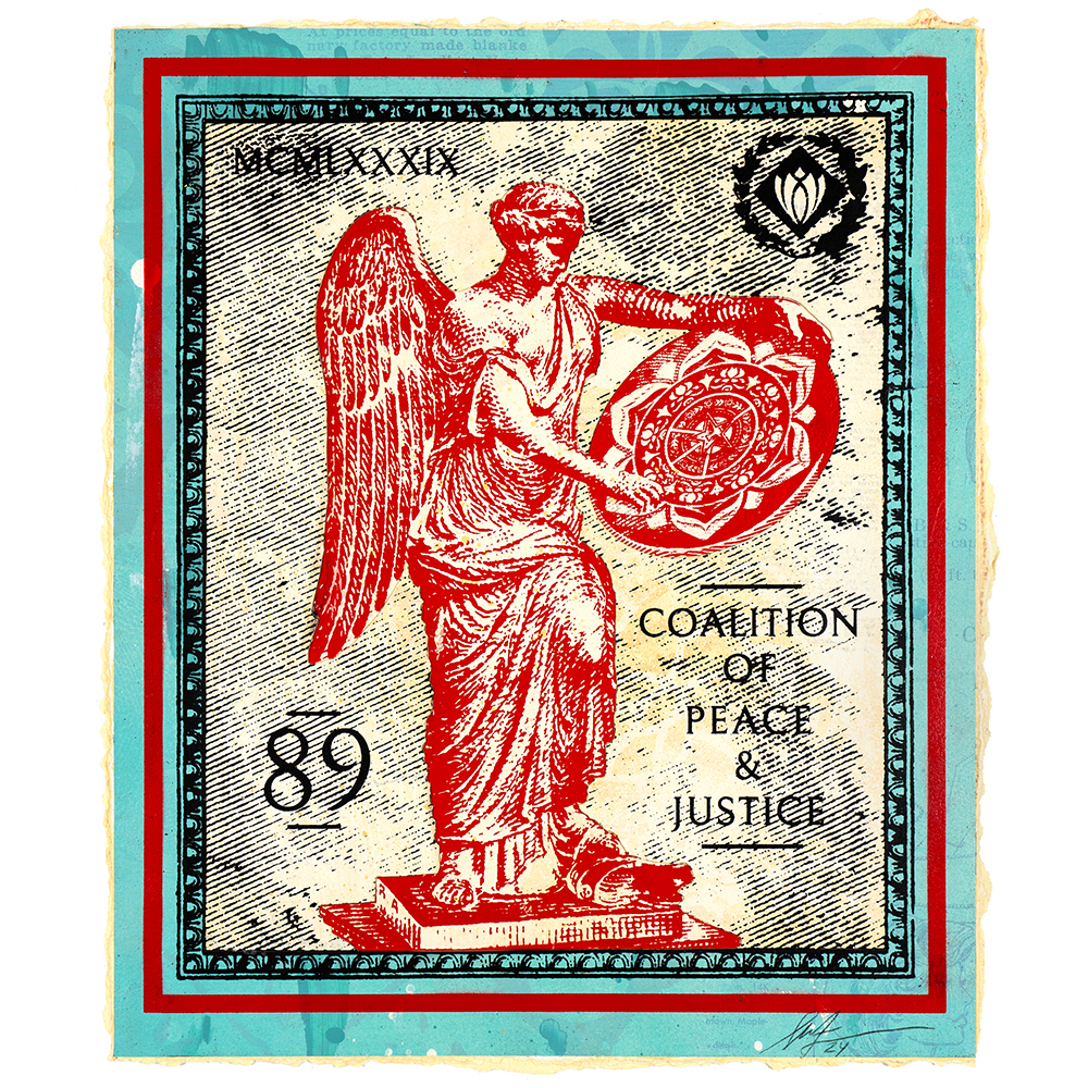 Shepard Fairey - Coalition of Peace Angel Stamp