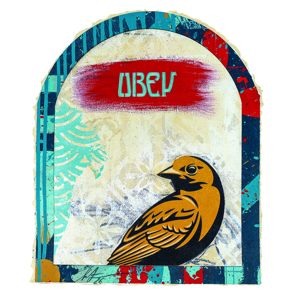 Shepard Fairey - Coal Mine Bird (YELLOW)