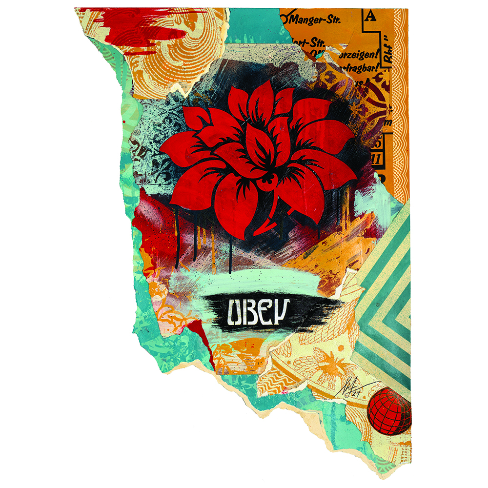 Shepard Fairey - Flower with Globe, 2024