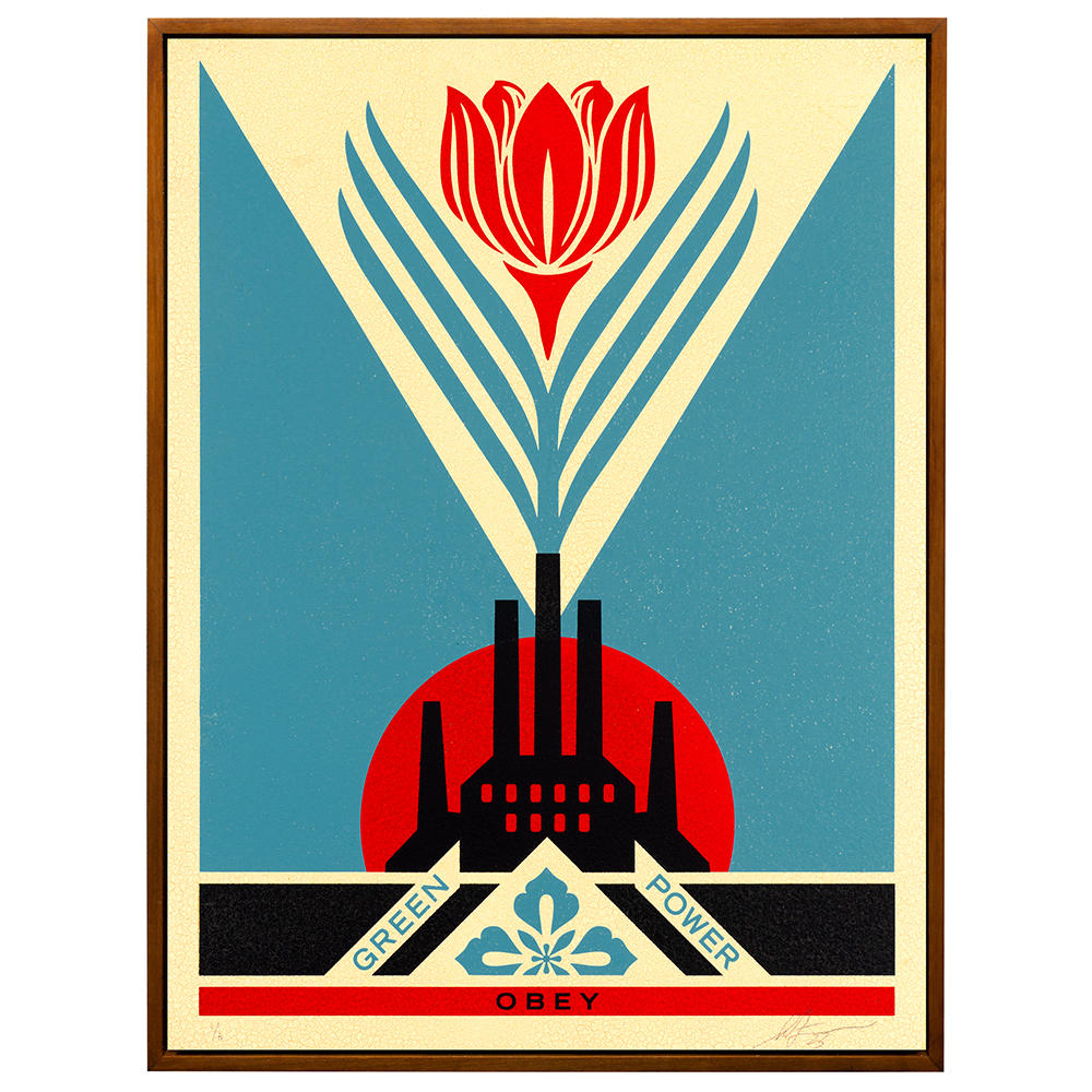 Shepard Fairey - Green Power Factory (Blue)