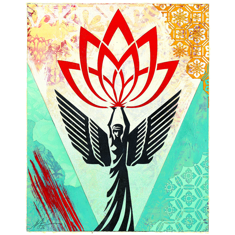 Shepard Fairey - Lotus Angel Yellow Pattern