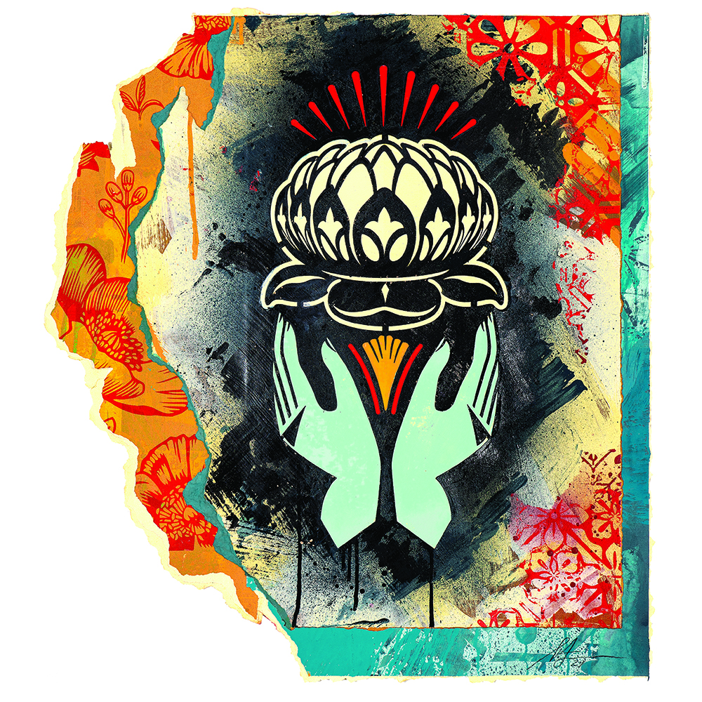 Shepard Fairey - Lotus Hands (Large)
