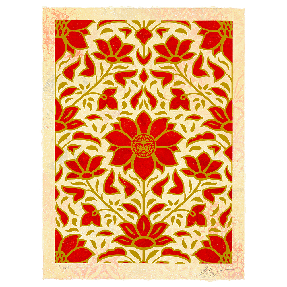 Shepard Fairey - OBEY Deco Floral Pattern (Red)