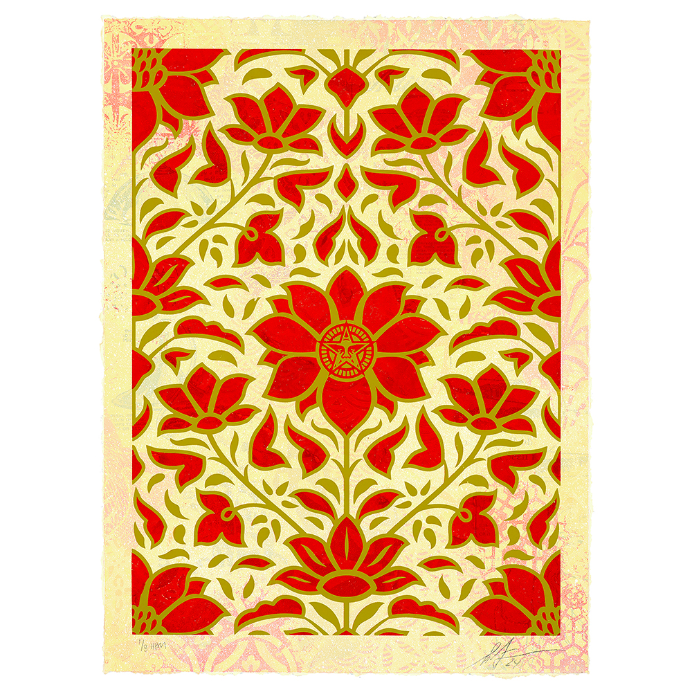 Shepard Fairey - OBEY Deco Flower Pattern (Red) 6/8
