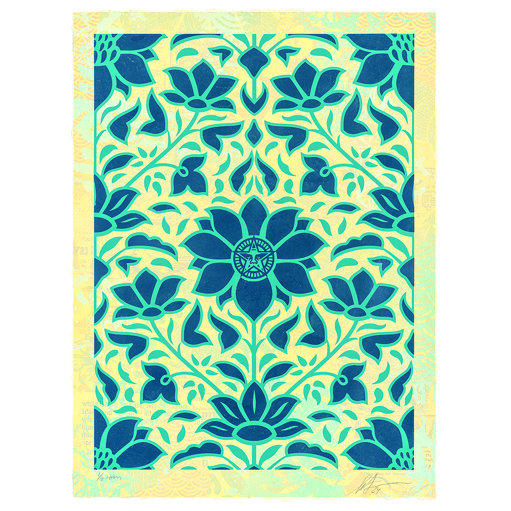 Shepard Fairey - OBEY Deco Flower Pattern (Blue) 6/8