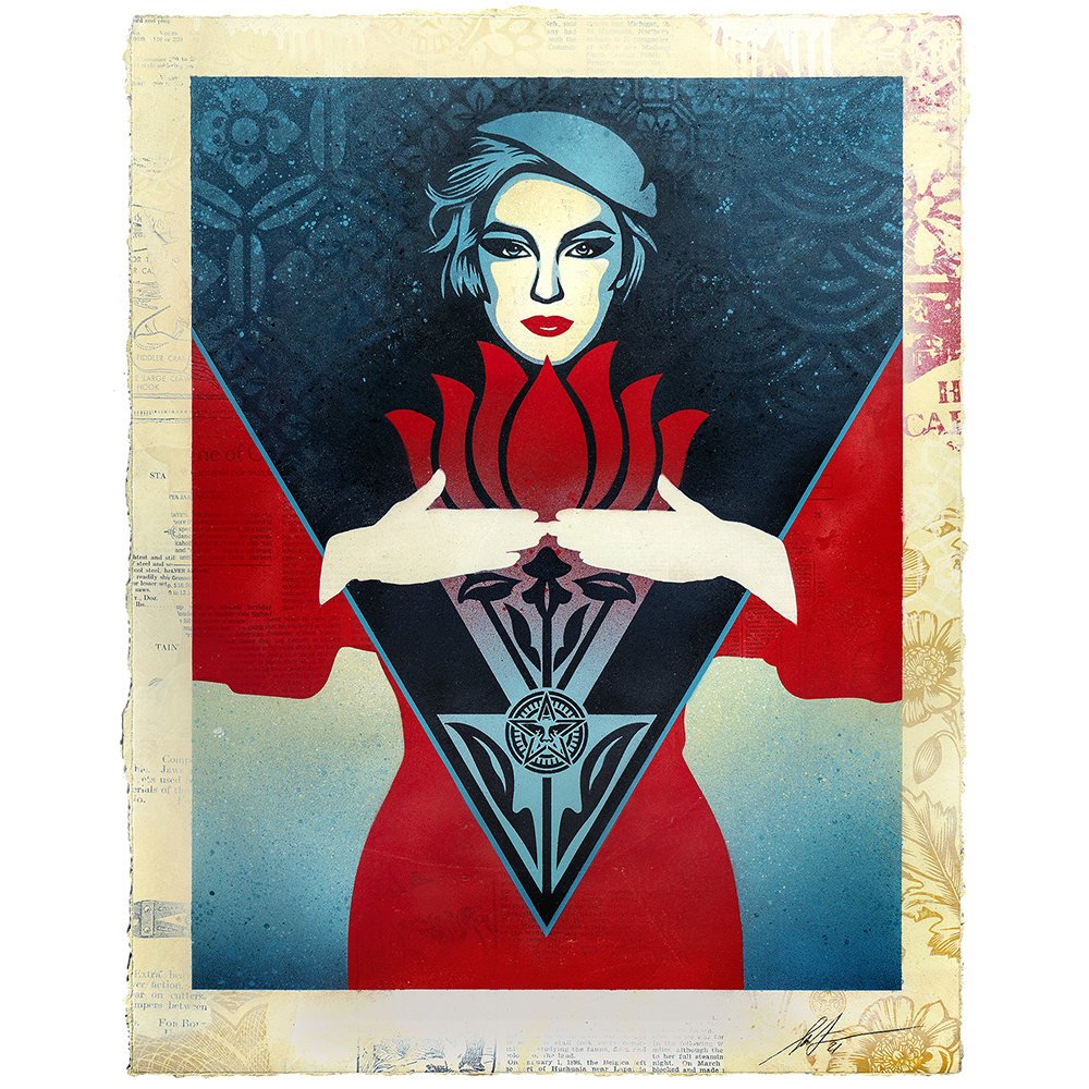 Shepard Fairey - OBEY Noir Flower Woman Study (Black)