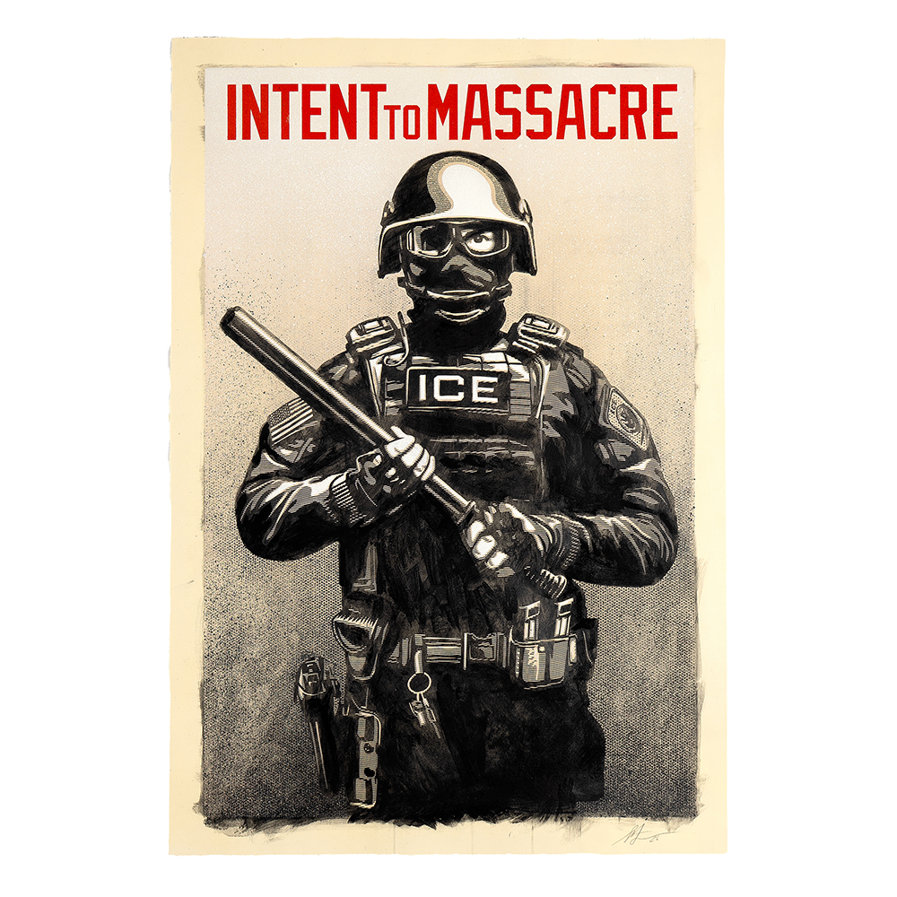 Shepard Fairey - Projection Mirror: Intent to Massacre