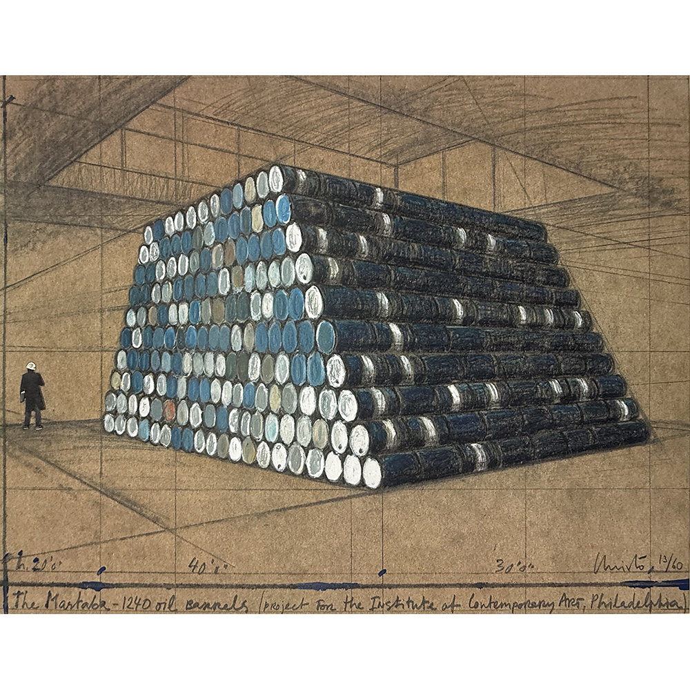 Christo and Jeanne-Claude - The Mastaba - 1240 Oil Barrels, Project for the Institute of Contemporary Art, Philadelphia