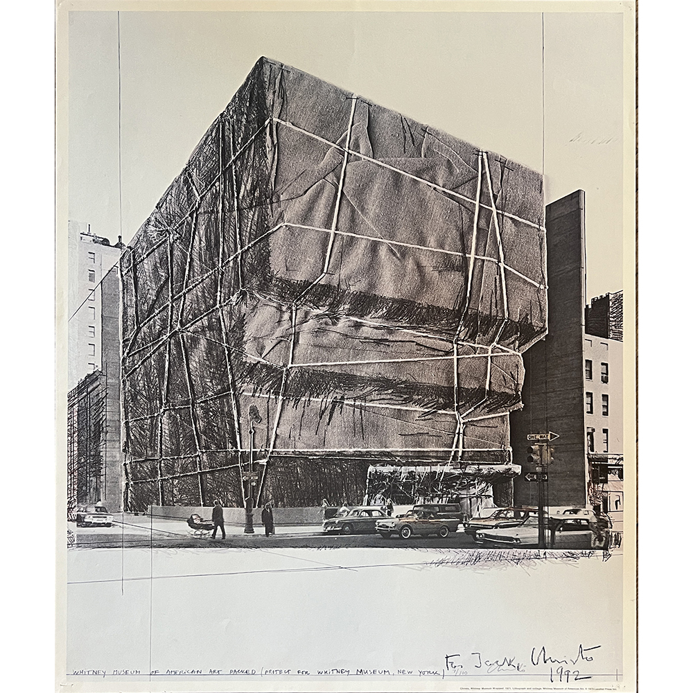 Christo and Jeanne-Claude - Whitney Museum of American Art, Packed, Project for New York (inscribed "for Jack, Christo")