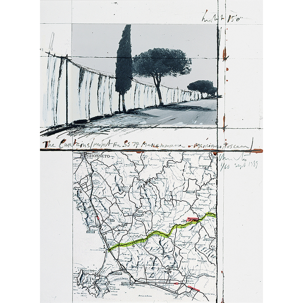 Christo and Jeanne-Claude - Curtains in Tuscany for Wedding Jorg and Josephine Shellmann