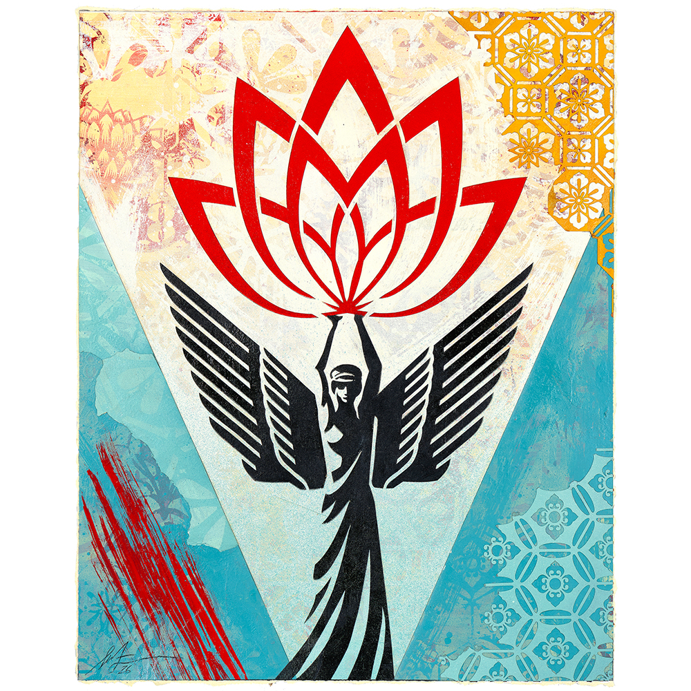 Shepard Fairey - Lotus Angel Yellow Pattern